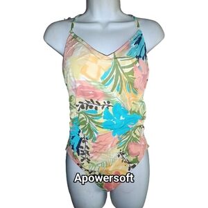 Tropical Print One Piece Swimsuit